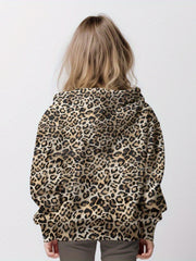 Girls' Animal Print Hooded Sweatshirt Pullovers Casual Hoodie Tops