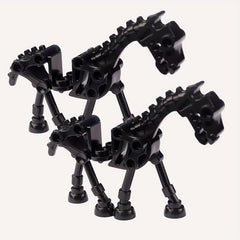 2pcs Halloween Skeleton Knight Legion Horse Mount Building Block Toy
