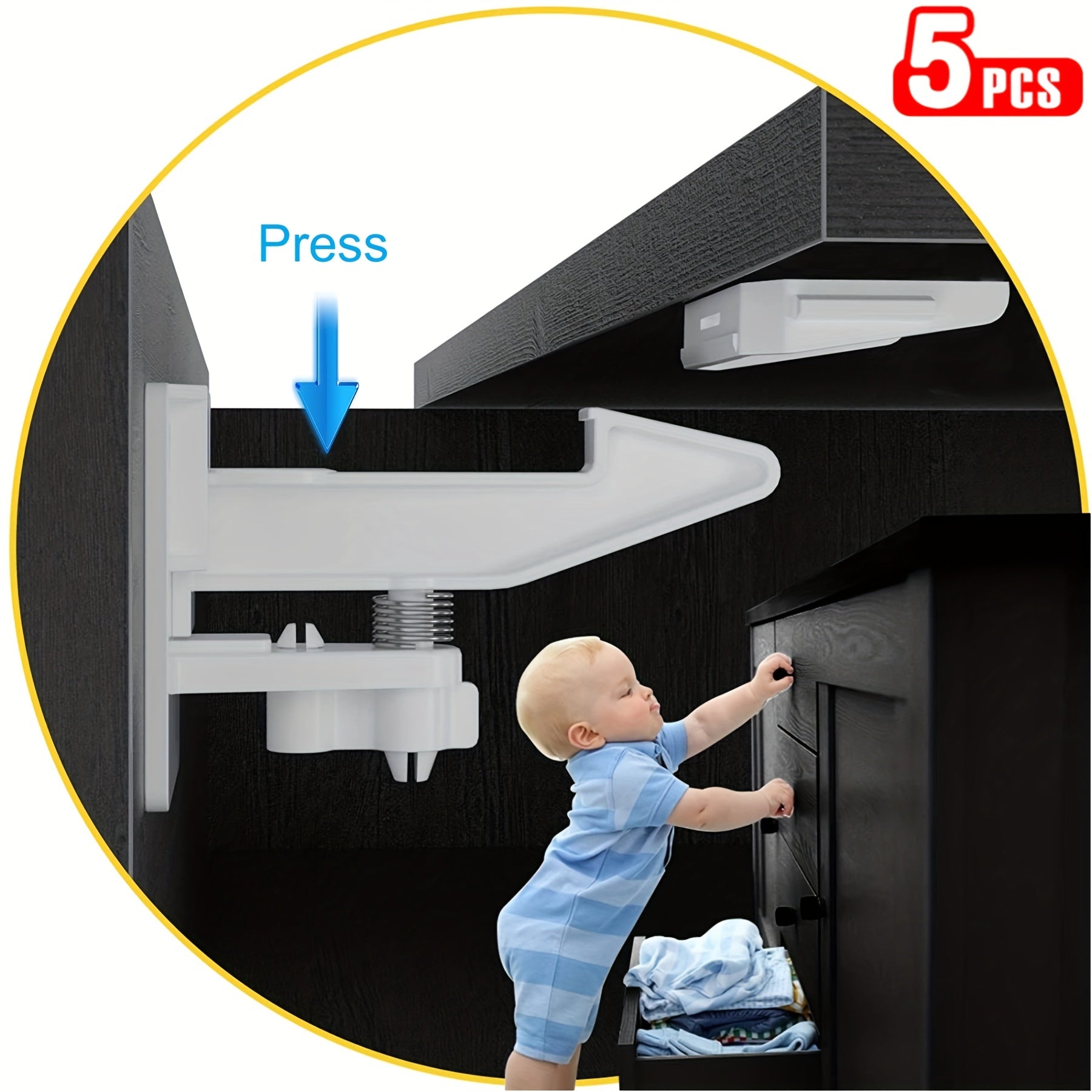 5pcs Adhesive Baby Safety Lock for Drawers and Cabinets