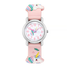Kids Unicorn Quartz Watch Colorful Plastic Band