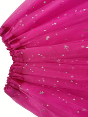 2pcs Girls Golden Stars Dancing Skirts Set for Kids Party