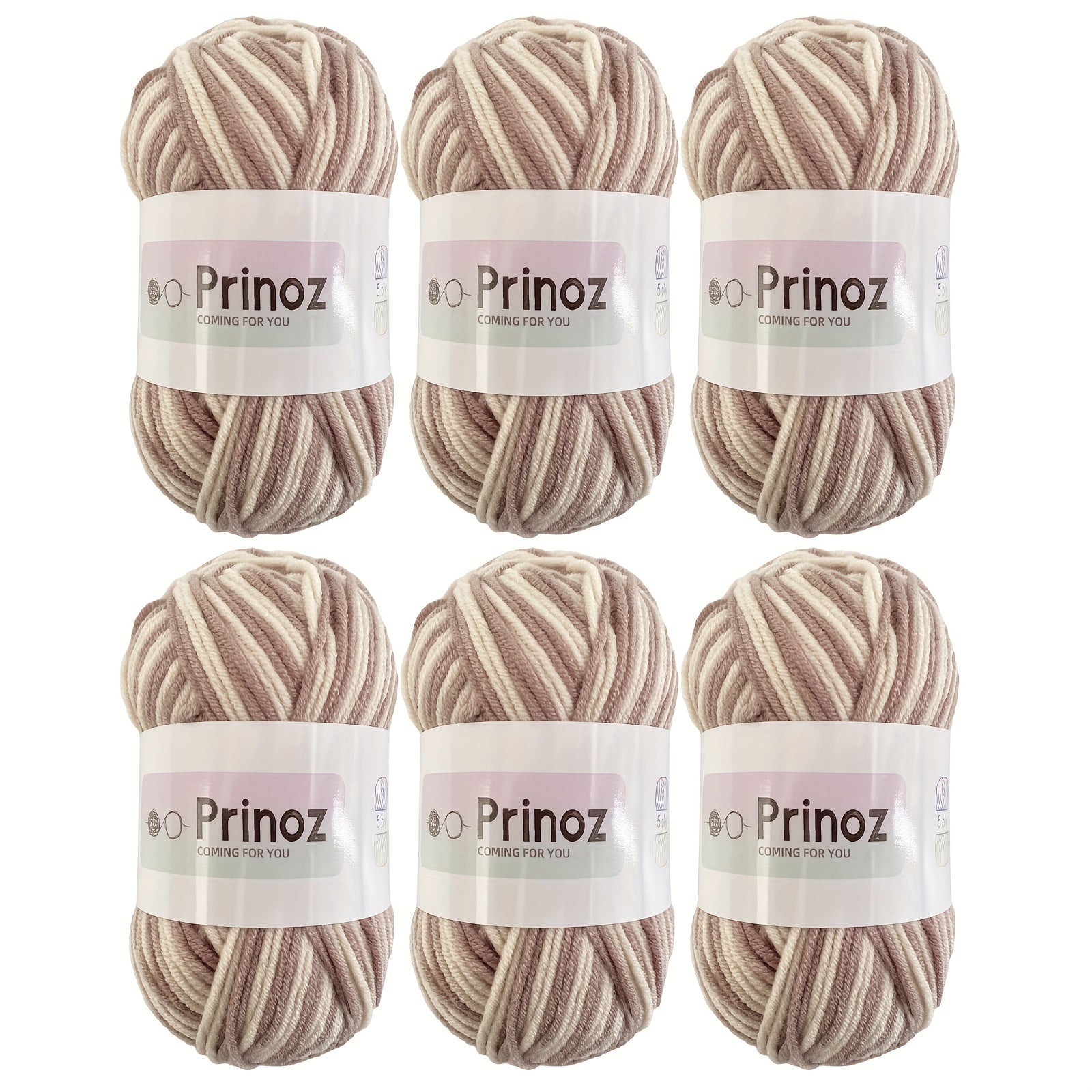 6pcs Gradient Soft Yarn DIY Craft Knit Sweater Scarf Socks Gloves 300g Bag