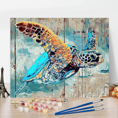 DIY Sea Turtle Paint By Number Kit On Canvas