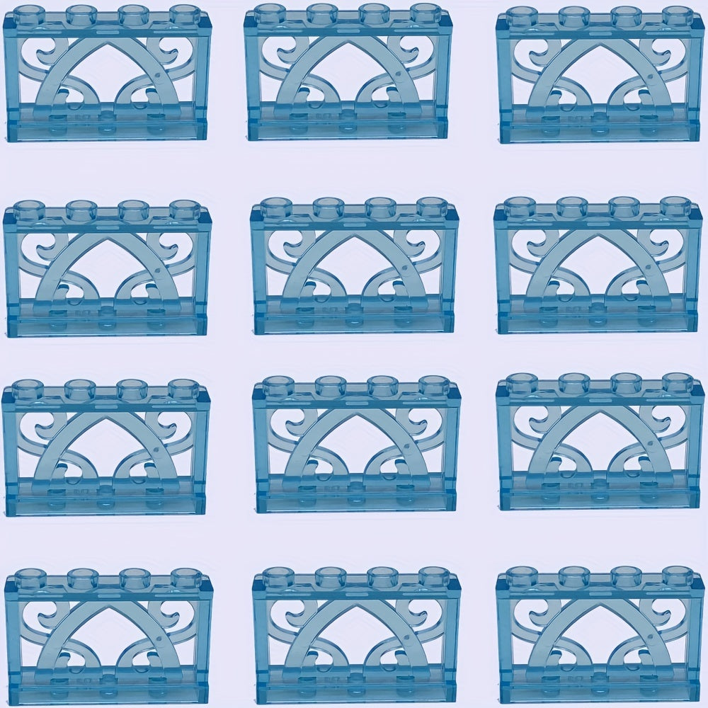 12pcs Building Block Set 1x4x2 Inch Farm Fence DIY Theme Mixed ABS Material