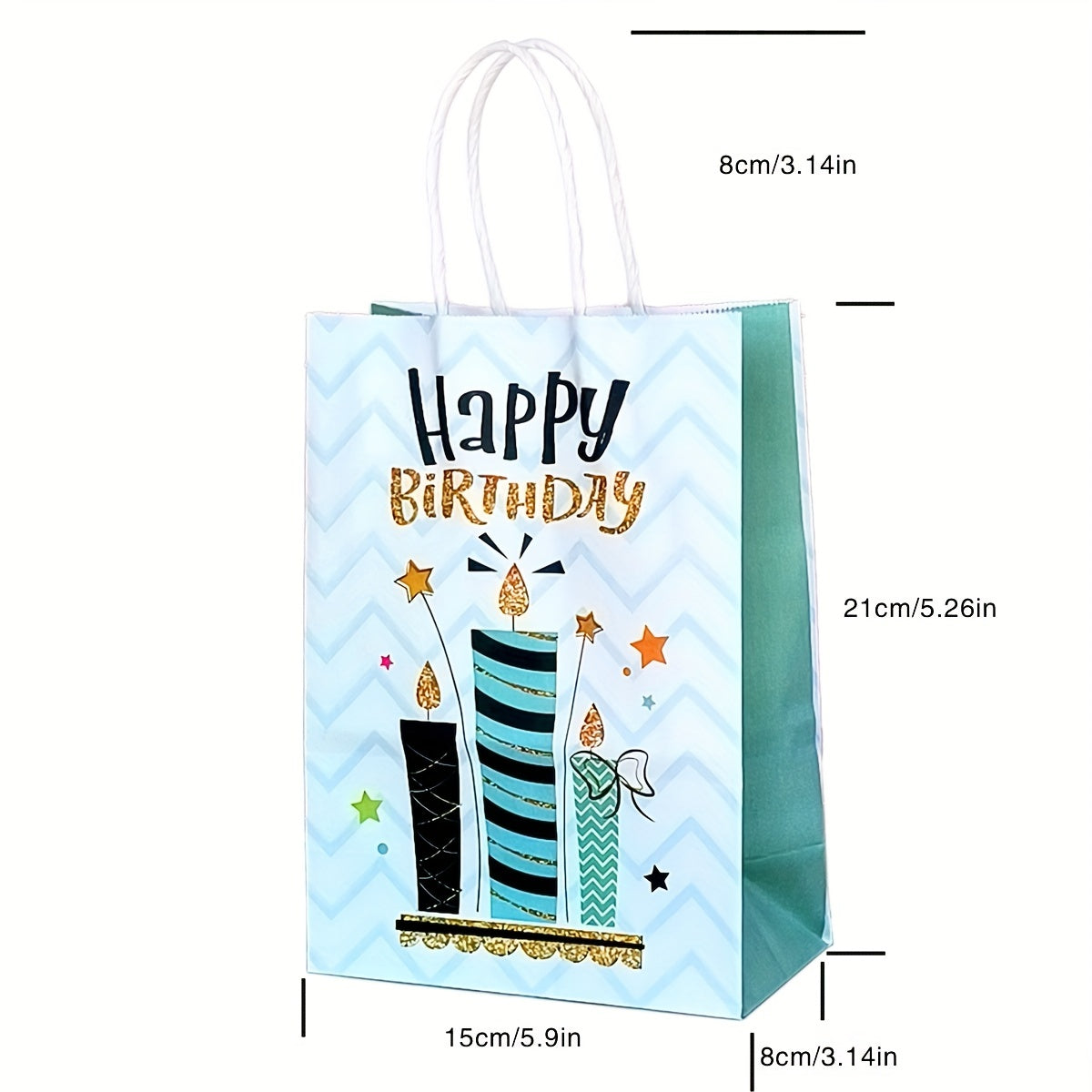 4pcs Happy Birthday Gift Bag Pink Series with Paper Wrappers & Ribbon Ties