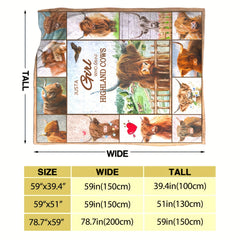 Scottish Highland Cow Flannel Blanket for Couch Bed Sofa Camping Traveling