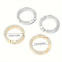 3pcs Keychain with Artificial Diamond Decor Metal Buckle for Outdoor Camping