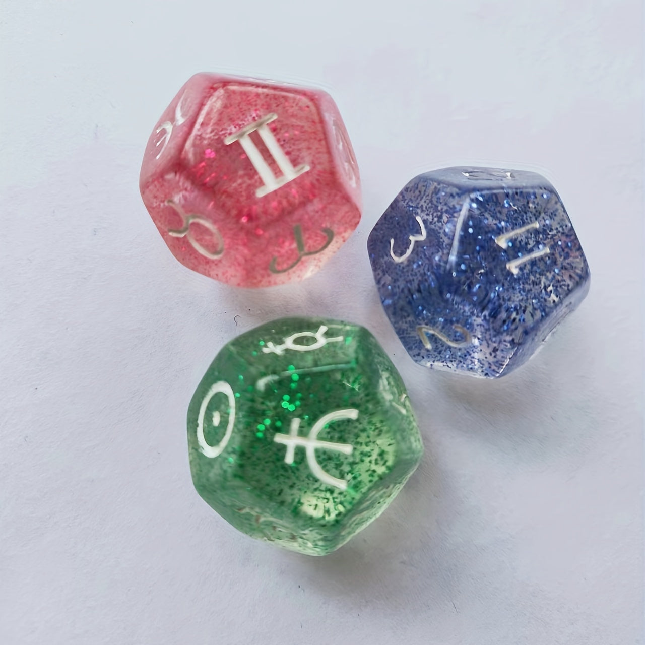12-Sided Astrological Tarot Dice with Velvet Bag