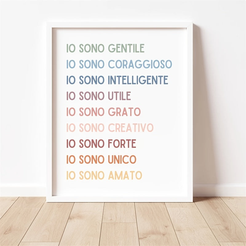 Motivational Italian Classroom Decor Affirmations for Students