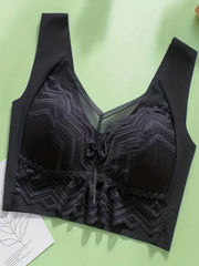 Lace Wireless Full Coverage Bra, Comfy & Breathable, Women's Lingerie
