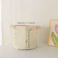 Stylish Embroidered Cotton Storage Basket