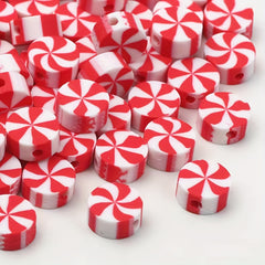 50pcs Christmas Candy Clay Beads DIY Necklace Bracelet Jewelry Making Supplies