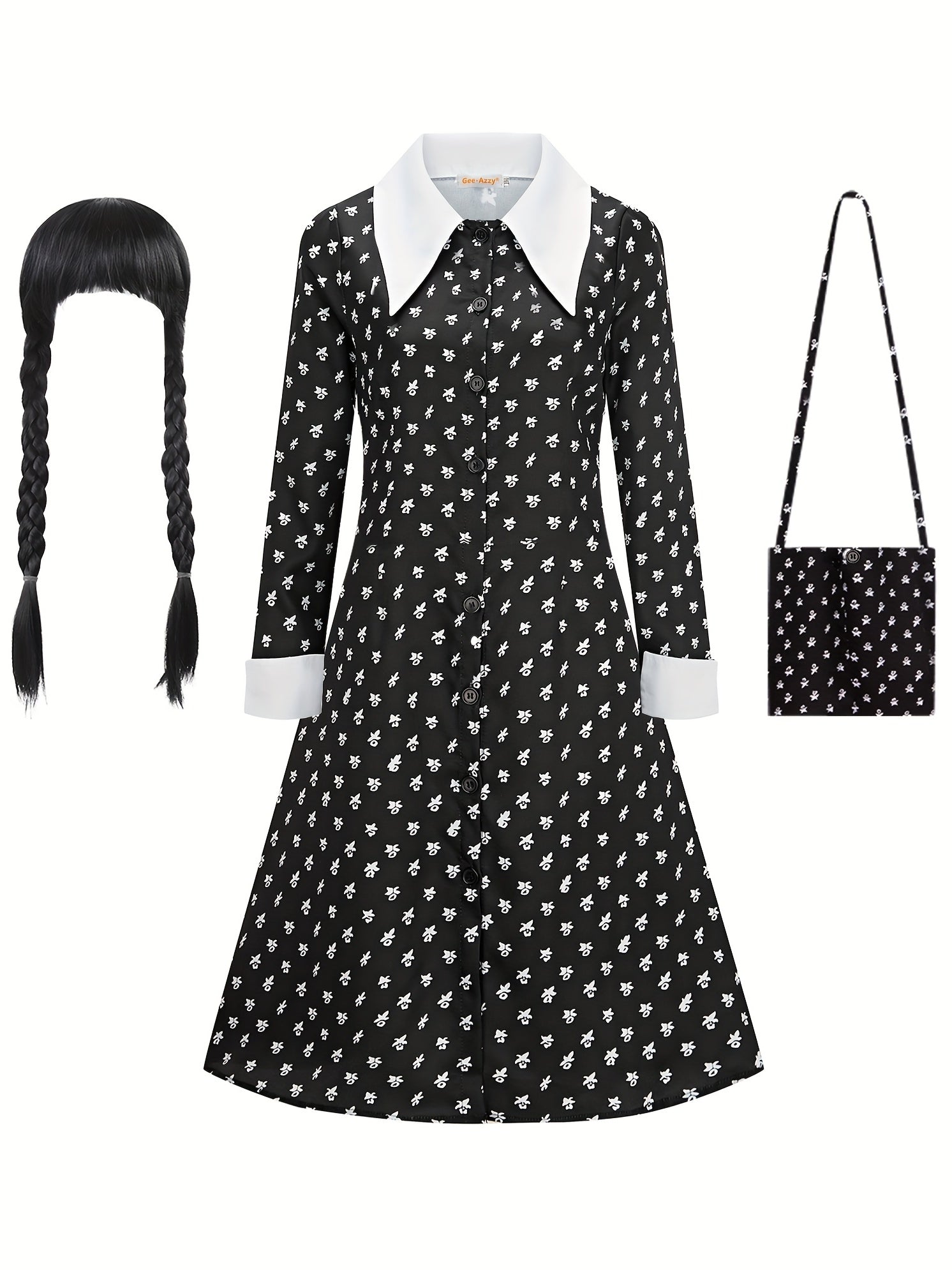 Girls Dress & Wig & Bag Set for Performance Party Cosplay