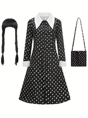 Girls Dress & Wig & Bag Set for Performance Party Cosplay