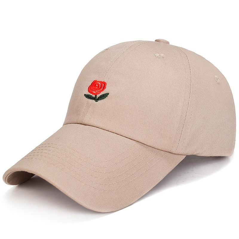 Rose Embriodery Baseball Hat Men Unisex Women Outdoor Sun protection Sports Cap