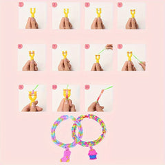 20 Colors Rubber Bands DIY Kit Women Girls Hair Styling Supplies