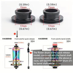 Bicycle Hub Quick Release Thru axle Conversion Seat PR07 PR04 Hub