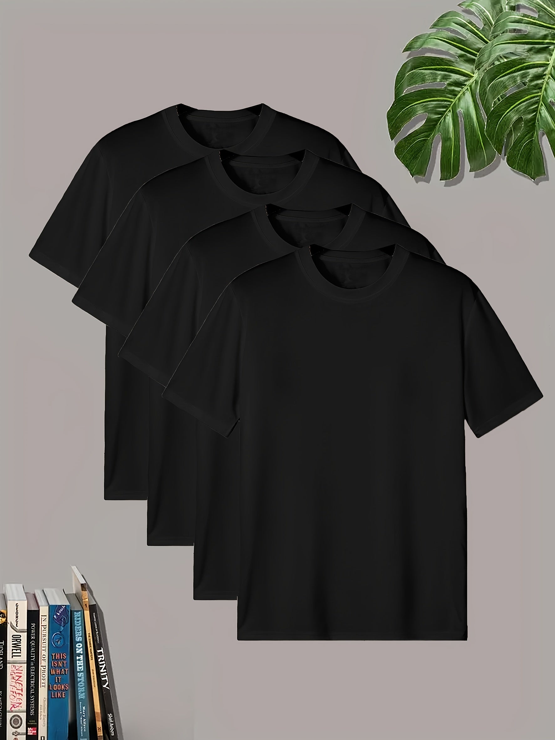 4 Pcs Men's Short Sleeve T-Shirt Set for Summer