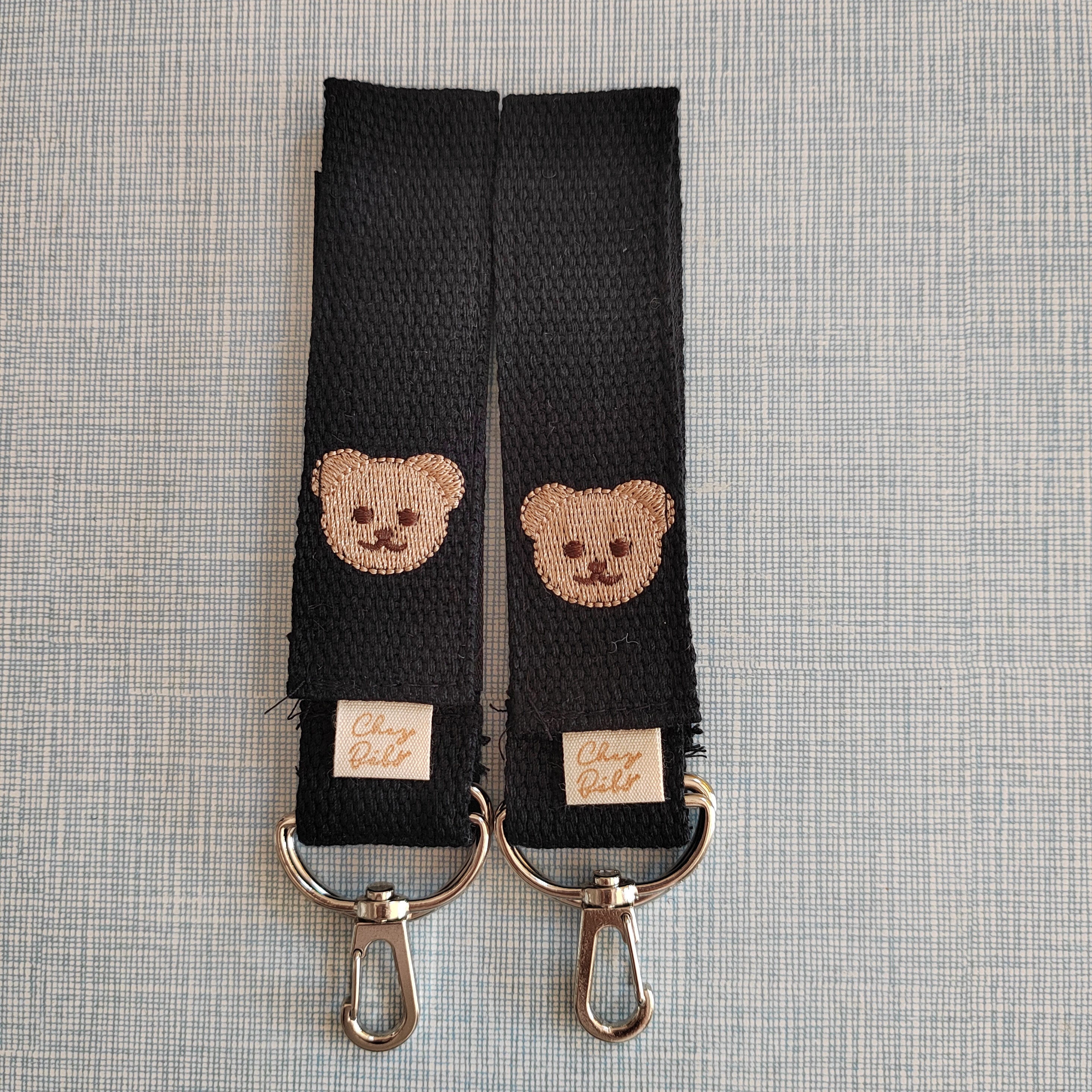 2 Pack Baby Stroller Hook Bear Embroidery Storage Pendant