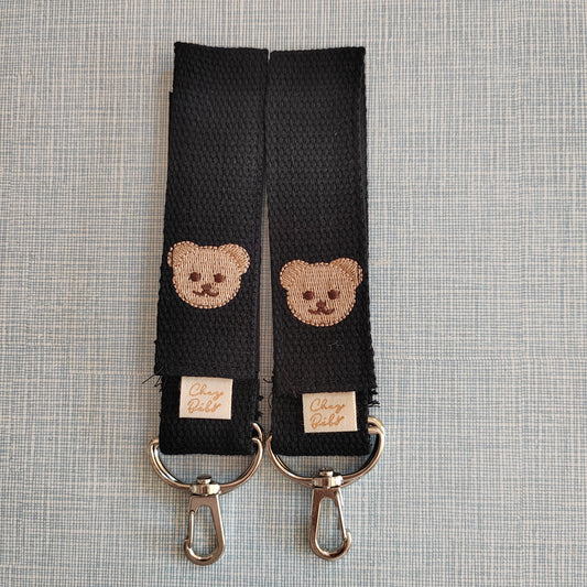 2 Pack Baby Stroller Hook Bear Embroidery Storage Pendant
