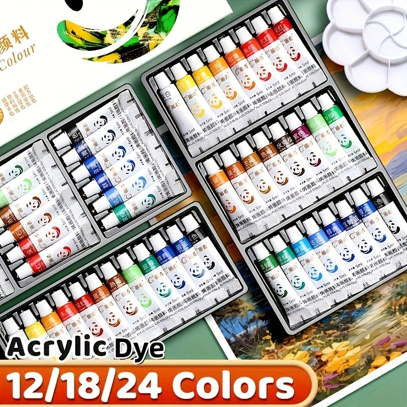 Acrylic Dye Set 12 18 24 5ml Water proofable Artistic Adult Artist