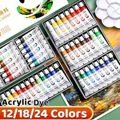 Acrylic Dye Set 12 18 24 5ml Water proofable Artistic Adult Artist