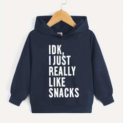 I LIKE SNACKS Boys Hooded Sweatshirt Spring Fall Kids Clothing