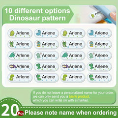Dinosaur Iron-On Clothing Name Stickers - Set of 60