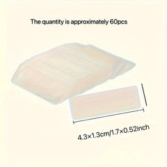 60pcs 1.78x5.0cm Transparent Double-sided Paste Pads for DIY Handicrafts