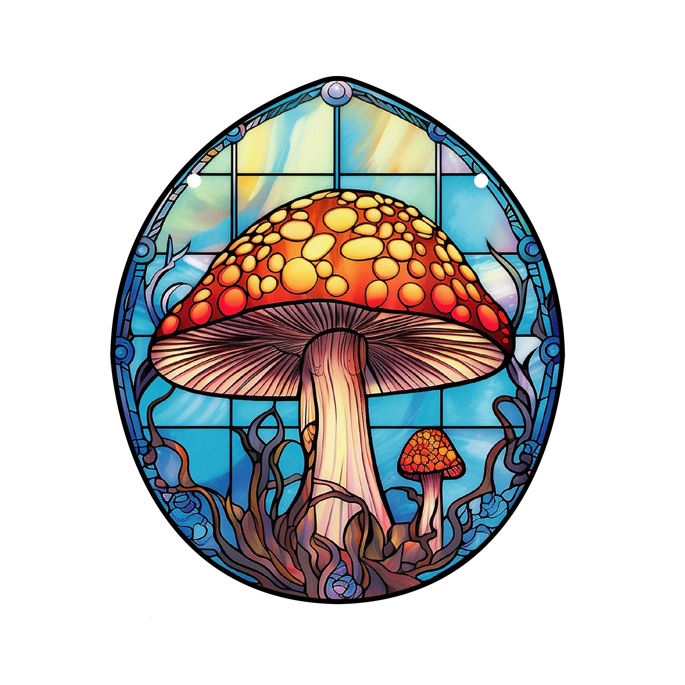 Strange Mushroom Acrylic Round Wall Decoration for Front Door