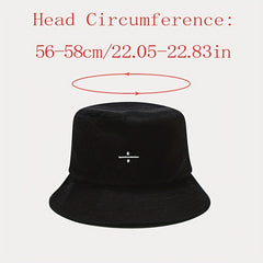 Unisex Sunshade Towel Material Bucket Hat with Division Sign Embroidery