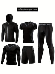 Men's Compression Suit Long Pants Long Sleeved Shirt Sports Shorts