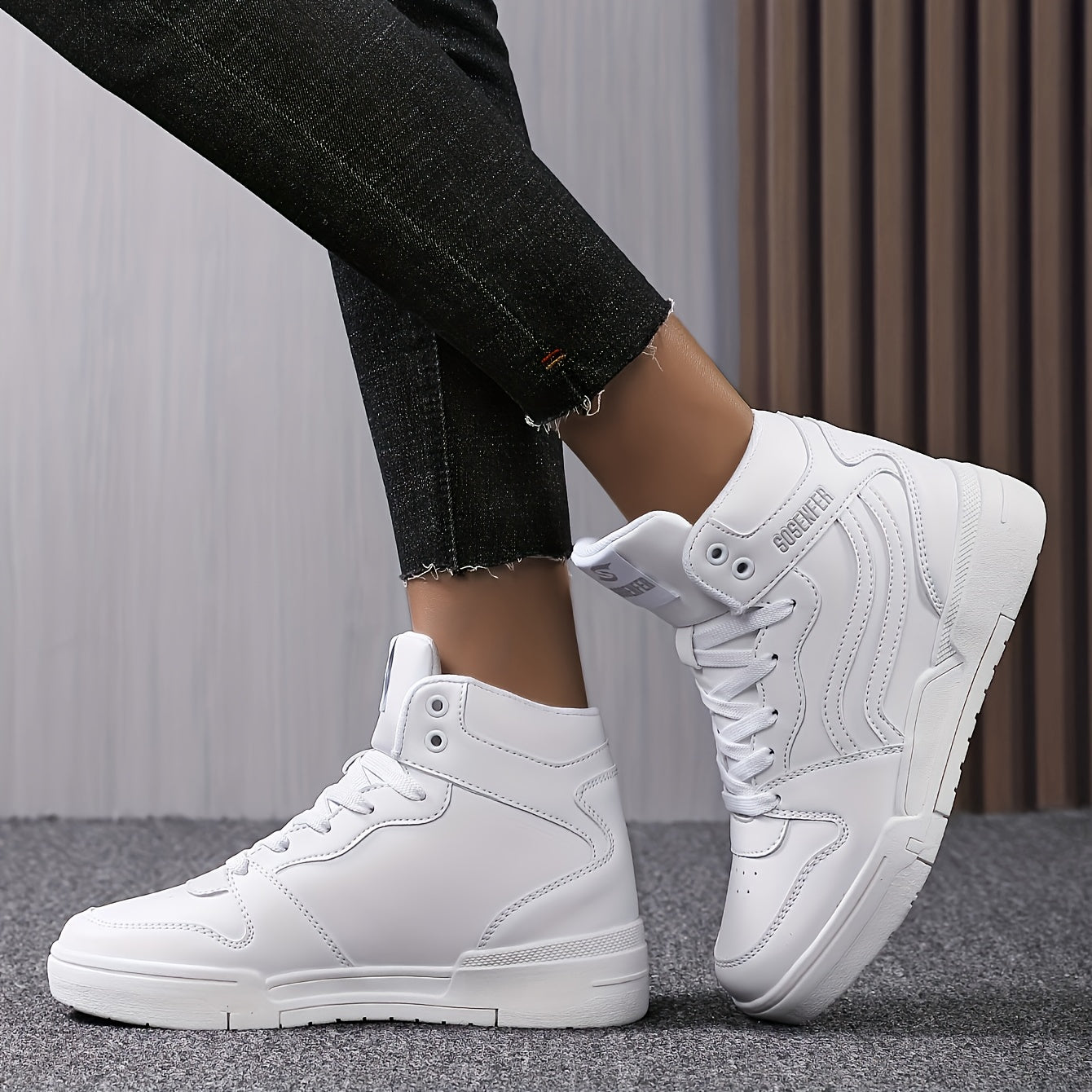 Women's High Top Skate Shoes Round Toe Platform Sneakers Outdoor Sport Shoes