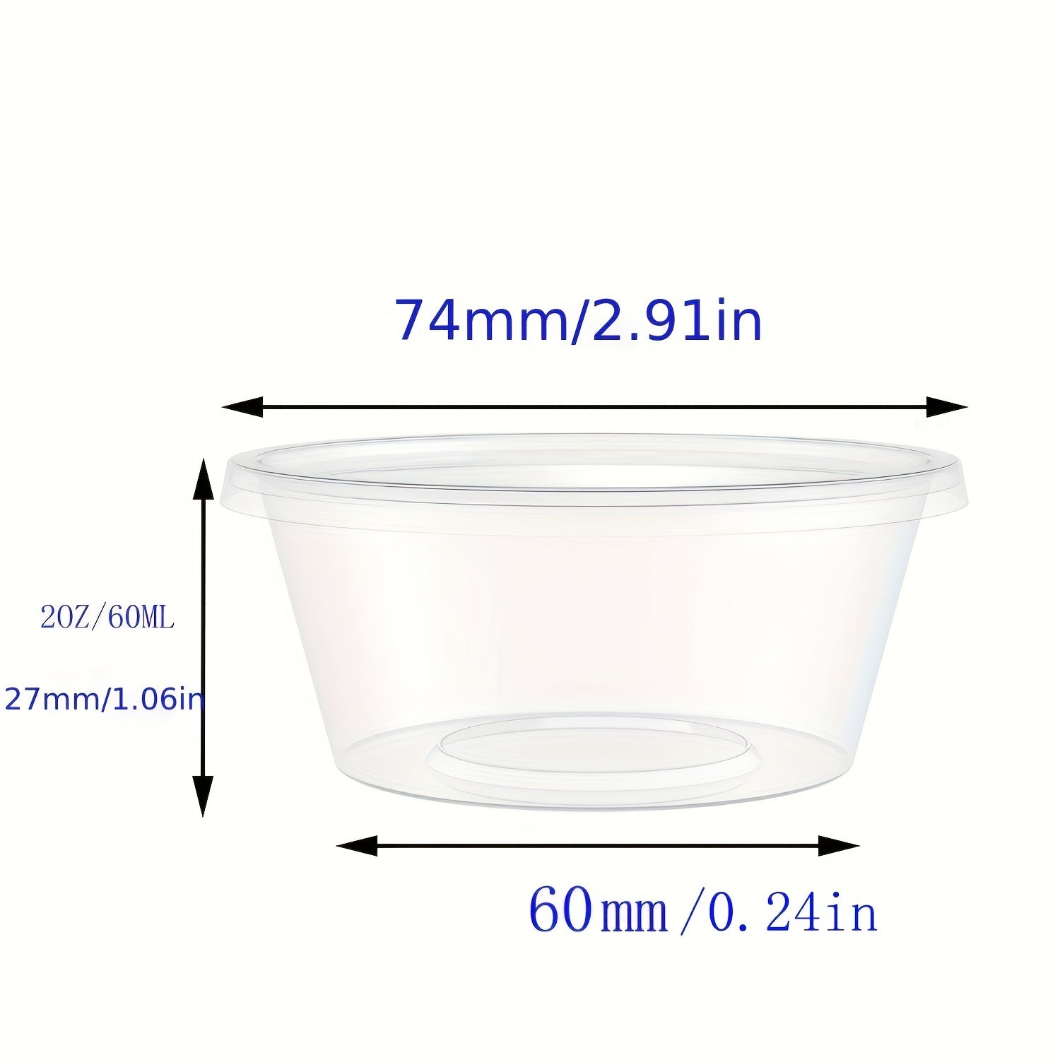 50pcs 2.4 oz Mucus Foam Ball Storage Container with Lid