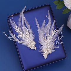 Ancient Style Headwear Costume Feather Hairpin Retro Pearl Hairpin