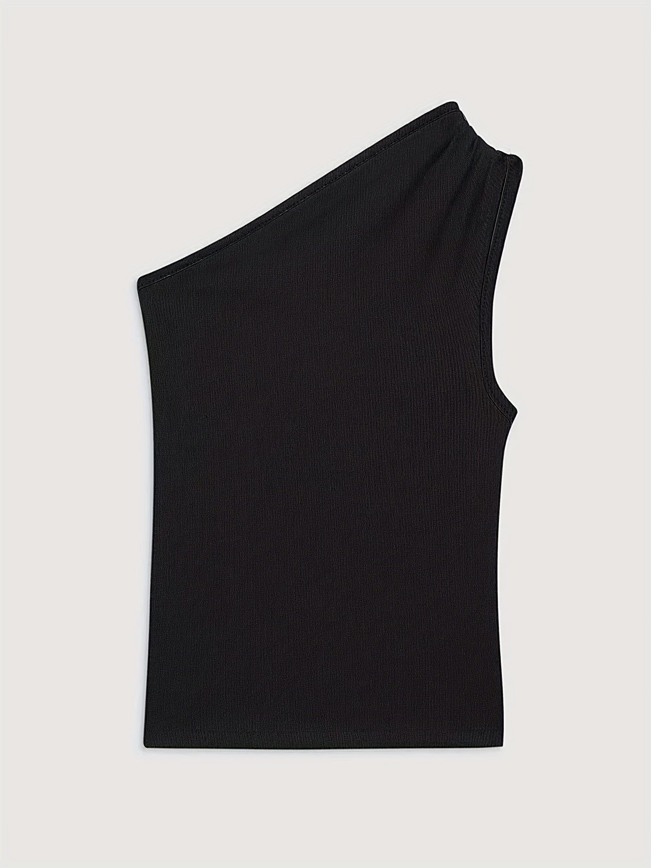 One Shoulder Tank Top Casual Asymmetrical Neck Sleeveless Top