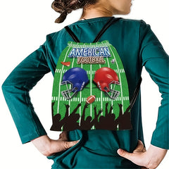 Rugby Pattern Drawstring Bag for Sports Gym Fitness