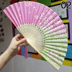 1pc Folding Fan Bamboo Chinese Style Small Fan Folding Fan Gift Fan Summer Fan
