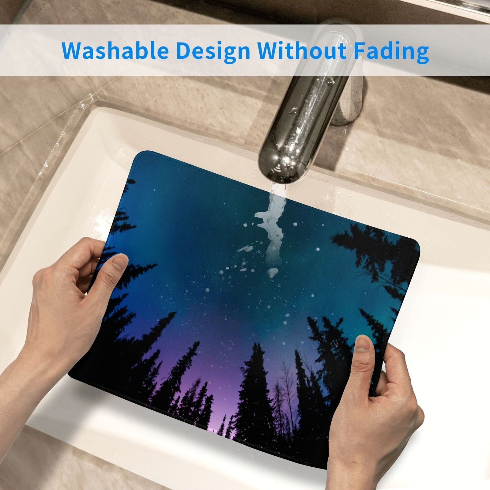 Night Sky Pattern Mouse Pad Non-Slip Thick Rubber Base Gaming Laptops Home