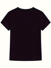 Dino Print Letter Graphic Short Sleeve Crew Neck Tops T shirt For Kids