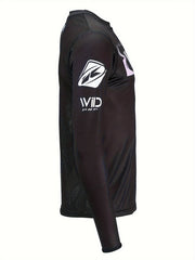 Men's Geometric Pattern Cycling Jersey - Moisture Wicking Long Sleeve Shirt