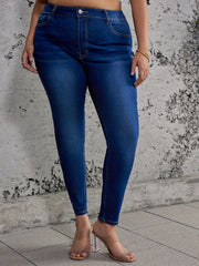High Rise Skinny Jeans with Button Fly