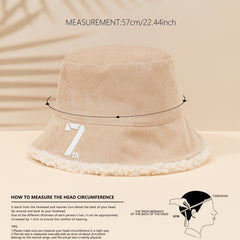 Reversible Thermal Bucket Hat Embroidery Fishermen Hat for Women