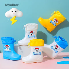 Swalker Girl's Animal Pattern Rain Boots Non Slip Waterproof Shoes