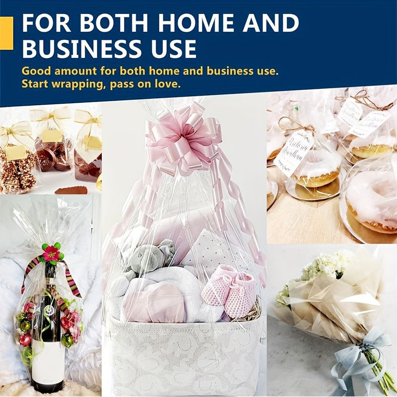 Clear Cellophane Wrapping Paper for Gifts, Christmas, Wedding - 1 Roll