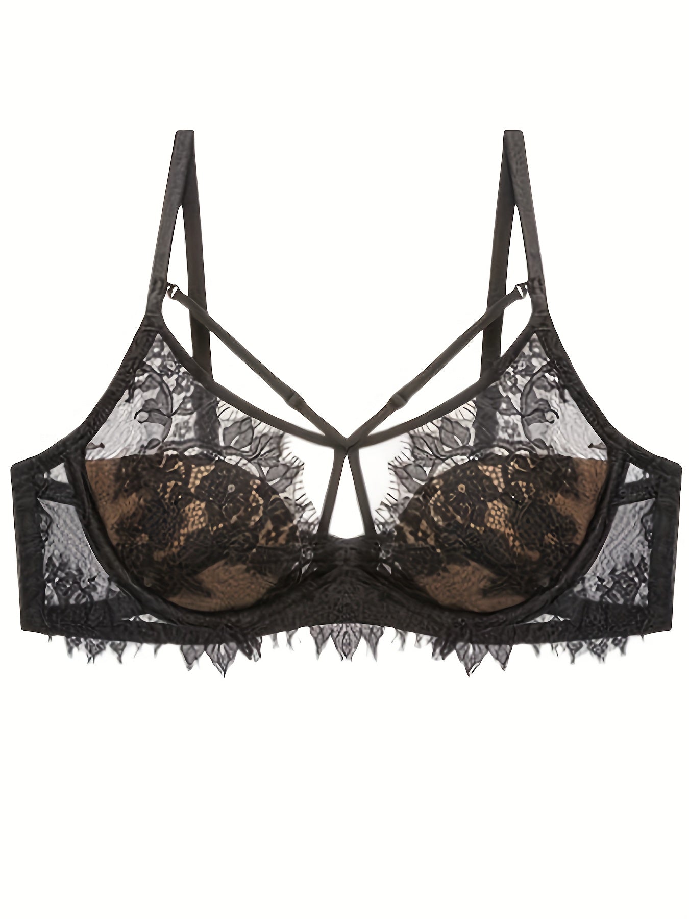 Lace Wireless Push Up Bra Cut Out Sexy Breathable Lingerie