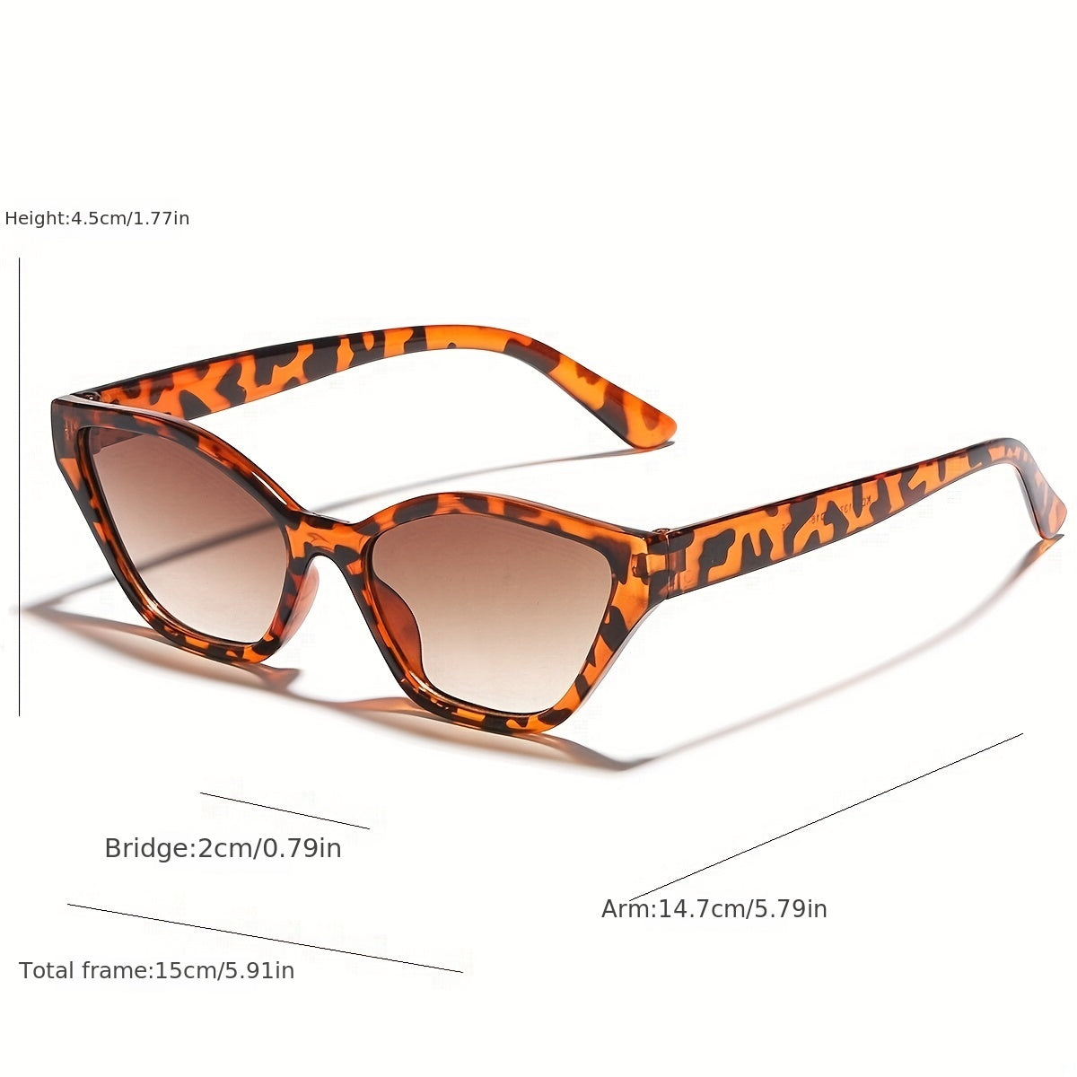 Cat Eye Sunglasses Gradient Lens Minimalist Square Frame Eyewear