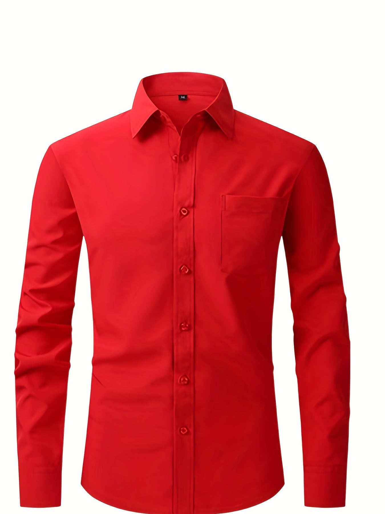 Men's Formal Button Up Shirt w/ Chest Pocket Spring/Fall Business Occasion