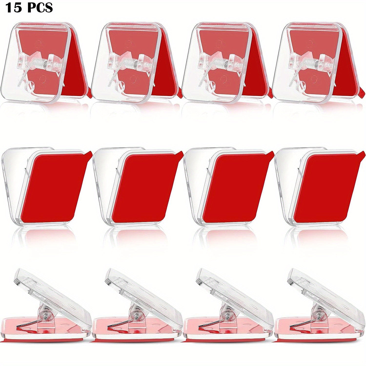 15pcs Adhesive Clips Tapestry Hangers Shower Curtain Clips