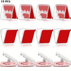 15pcs Adhesive Clips Tapestry Hangers Shower Curtain Clips